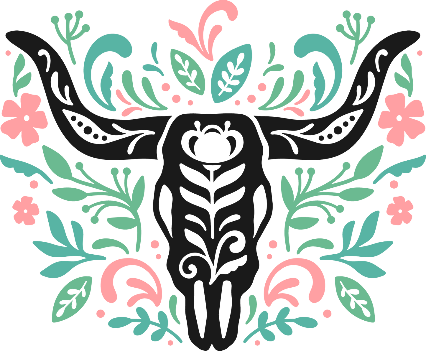 Folk Art Bull Skull 2475