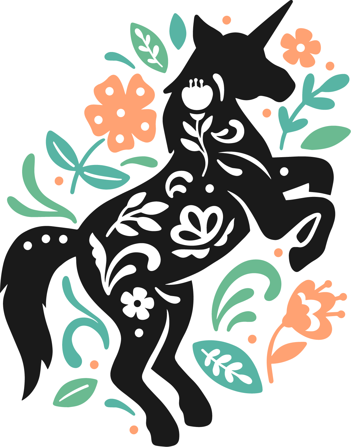 Folk Art Unicorn 2484