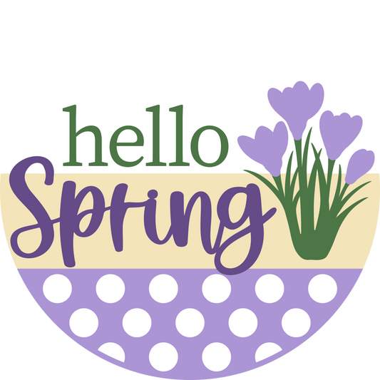 HELLO SPRING CROCUS 3D DOOR HANGER DESIGN 2471