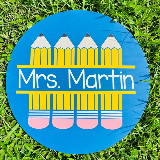Personalized Teacher Pencil Door Hanger