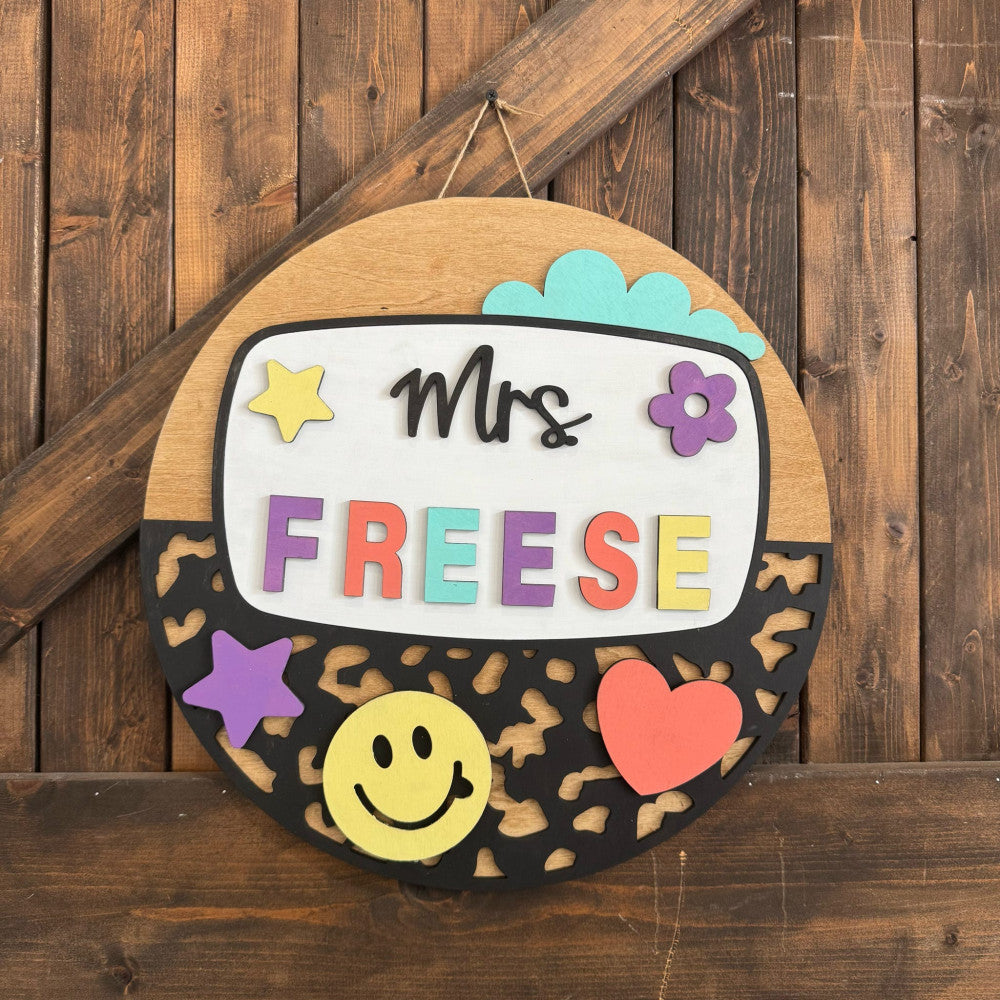 Personalized Teacher Composition Book Door Hanger โ Painted Turtle Craft Co