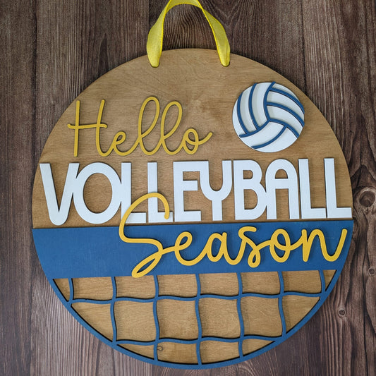Hello Volleyball Season Door Hanger