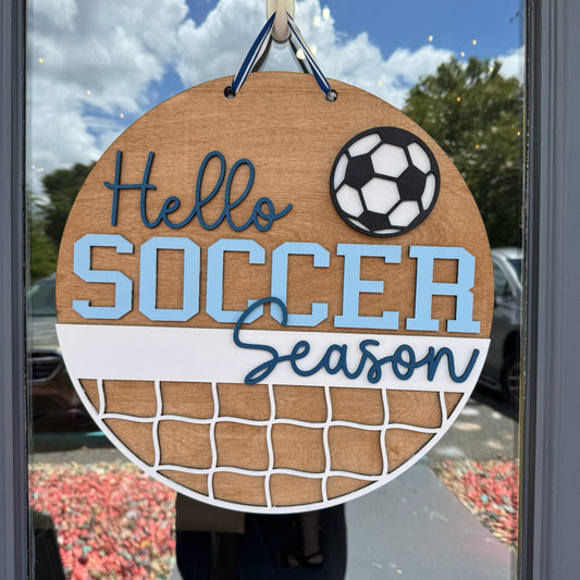 Hello Soccer Season Door Hanger