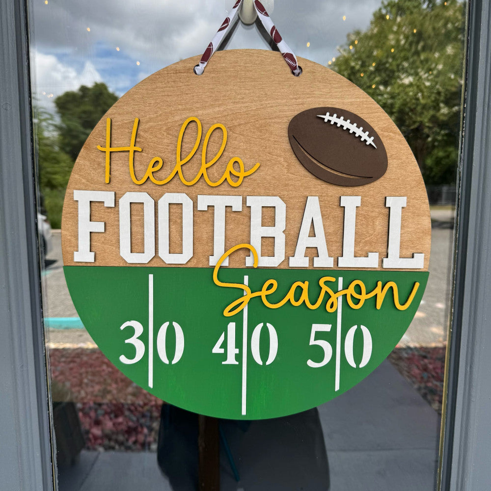 Hello Football Season Door Hanger