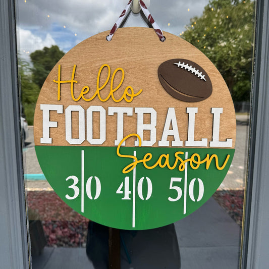 Hello Football Season Door Hanger