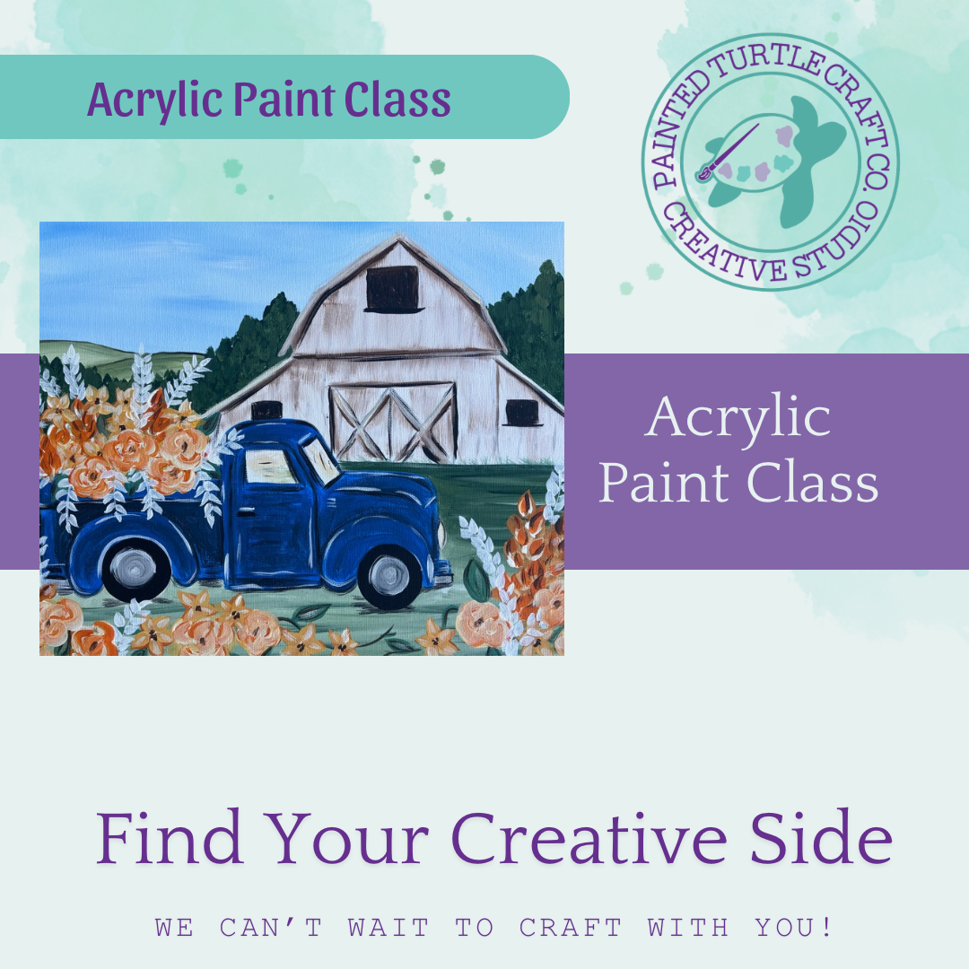 Acrylic Canvas Paint & Sip Fall Barn & Truck Wed November 5th @6pm
