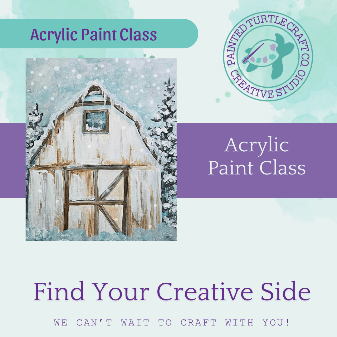 Acrylic Canvas Paint & Sip Winter Barn Thursday November 20th @6pm