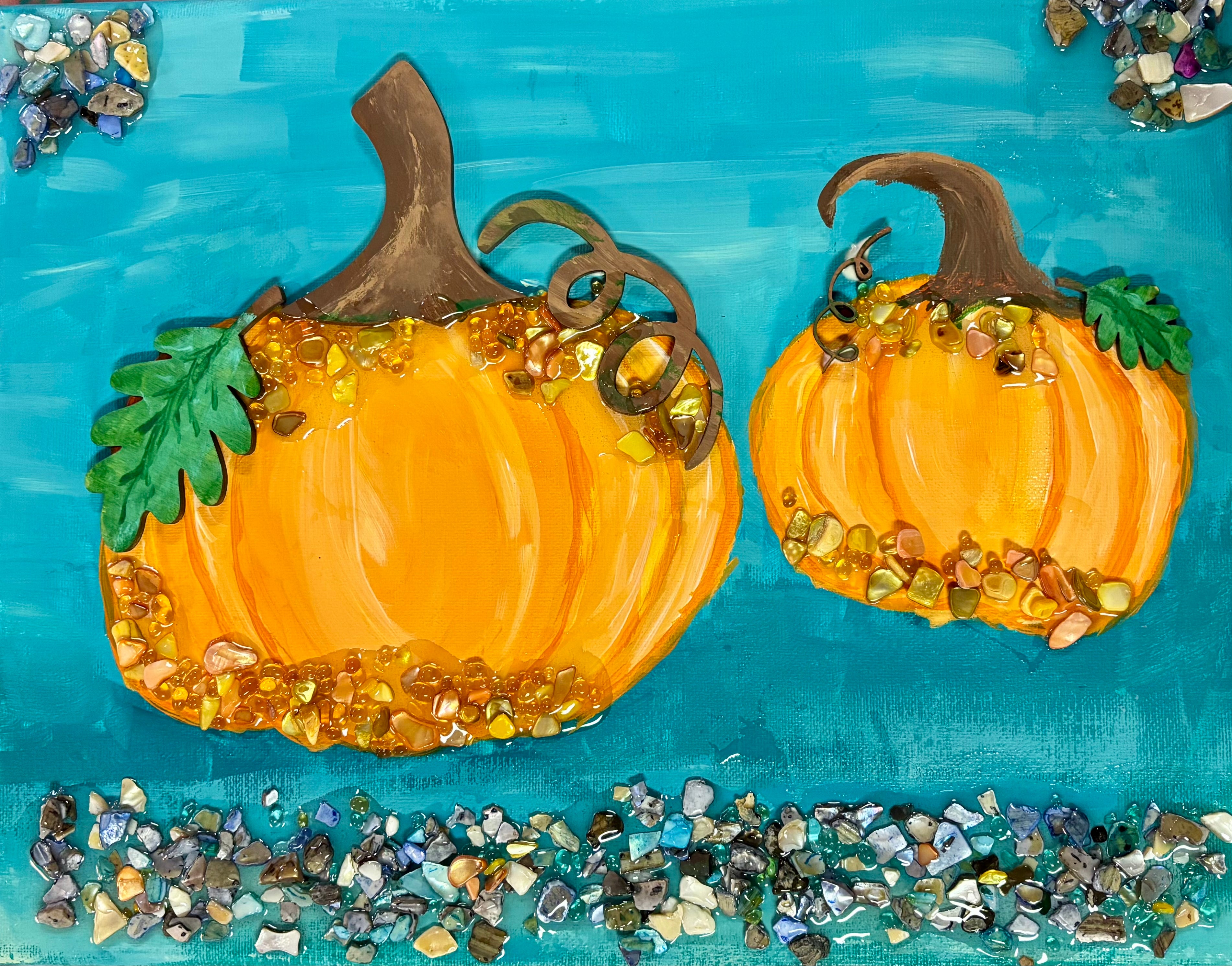Mixed Media Pumpkin Canvas PT1278