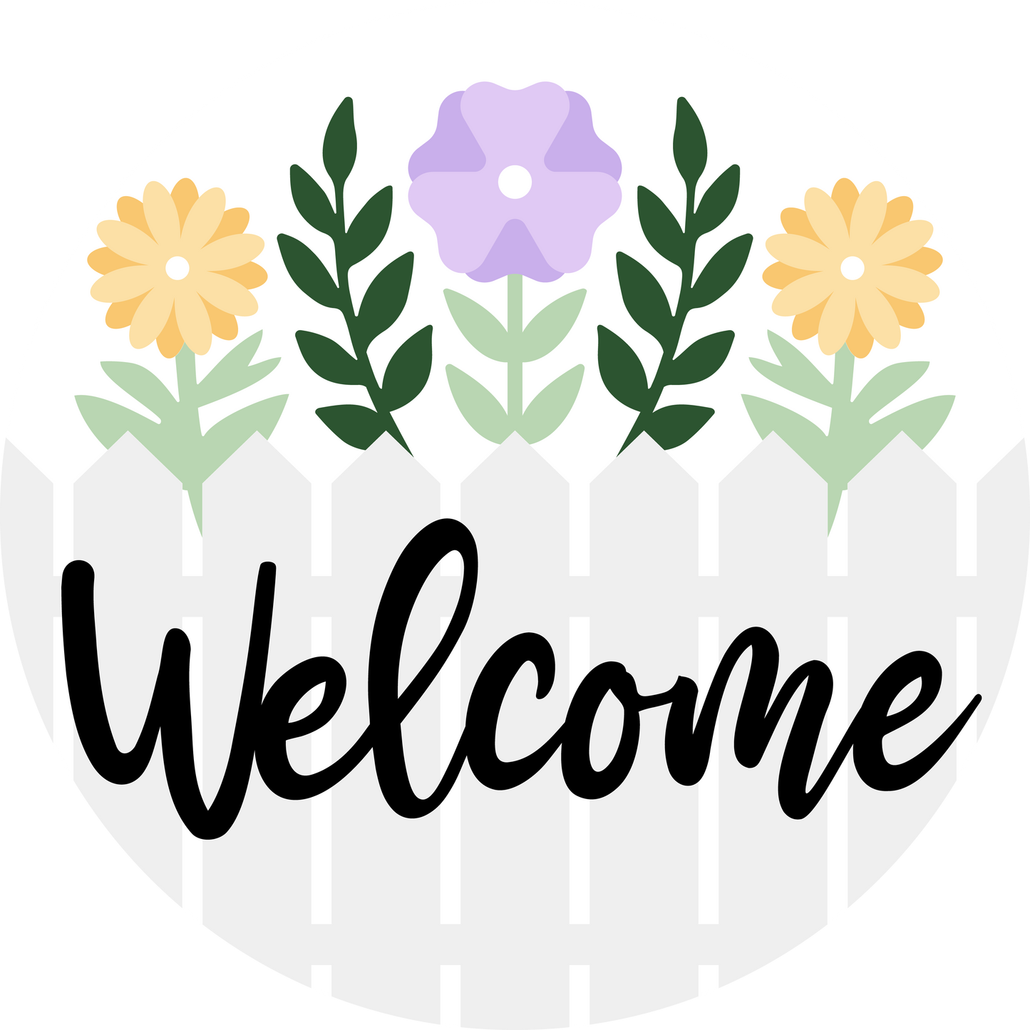 WELCOME FENCE FLOWER 3D DOOR HANGER DESIGN 2473