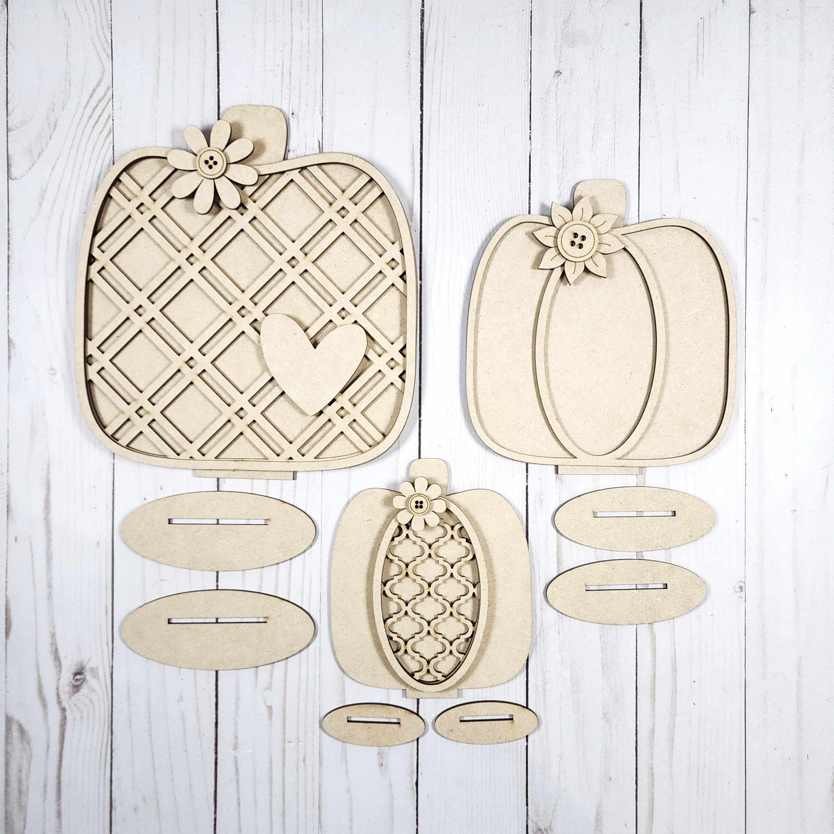 Fall Chunky Pumpkin Shelf Sitters 3D Laser Cut Set