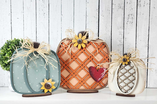 Fall Chunky Pumpkin Shelf Sitters 3D Laser Cut Set