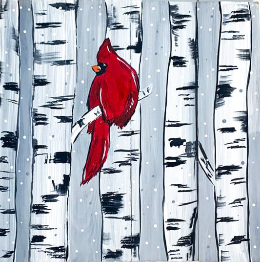 Cardinal on a Birch