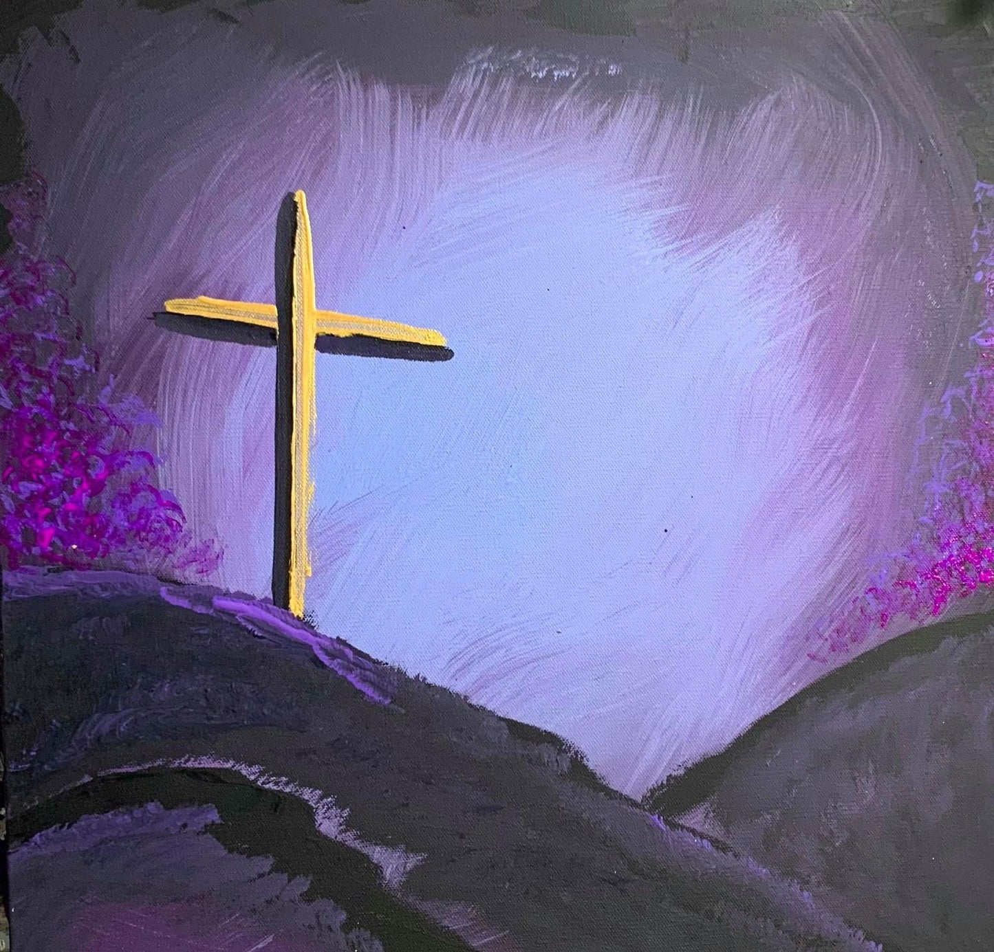 Cross with Purple Sky