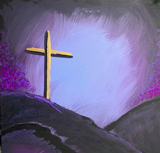 Cross with Purple Sky