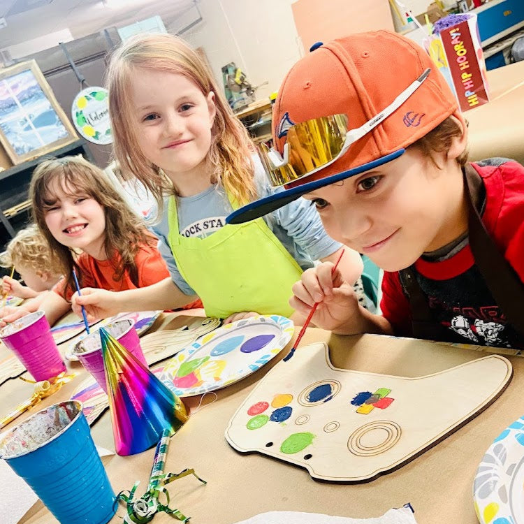 kids creating doorhangers