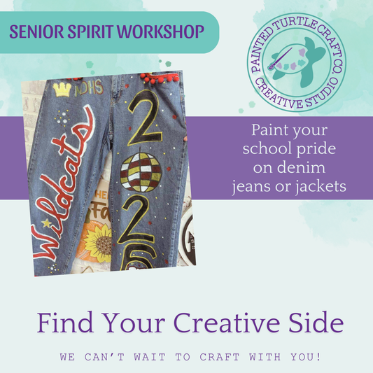 Senior Spirit Jean Painting Workshop Sat Sept. 13th @3pm