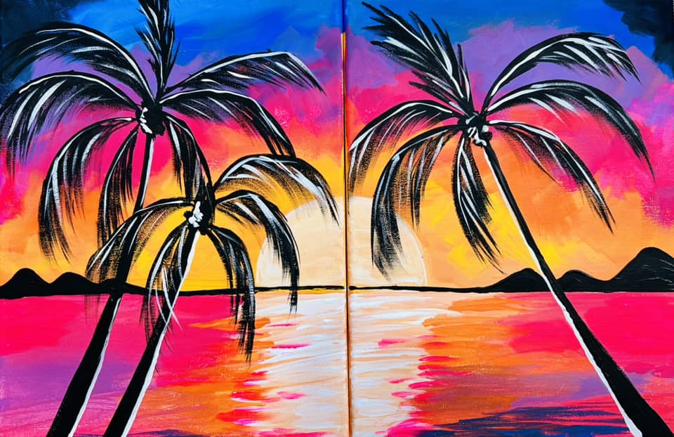 Summer Sunset Palms